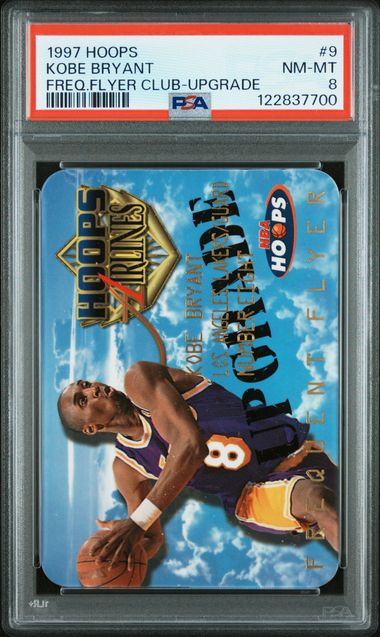 Kobe Bryant 1997-98 Hoops Frequent Flyer Club Upgrade PSA 8