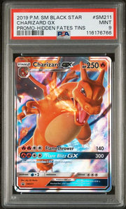 Charizard GX Pokémon Hidden Fates Black Star Promo #SM211 PSA 9