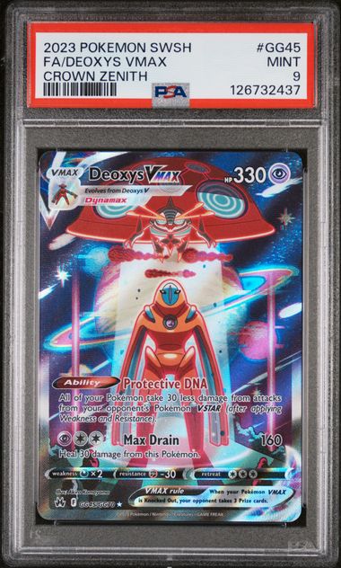 Deoxys VMAX 2023 Pokemon Crown Zenith Galarian Gallery #GG45/GG70 PSA 9