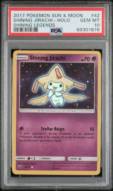 Shining Jirachi Pokémon Shining Legends Holo #42/73 PSA 10