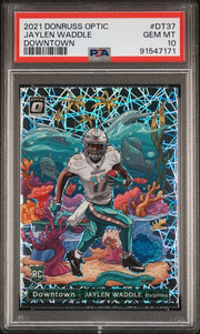 Jaylen Waddle 2021 Panini Donruss Optic Downtown rookie card PSA 10