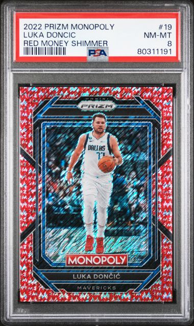Luka Doncic 2022-23 Prizm Monopoly Red Money Shimmer 