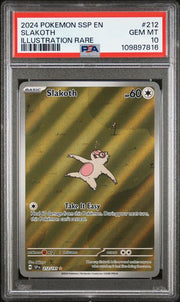 Slakoth 2024 Pokemon Surging Sparks Illustration rare holo #212/191 PSA 10