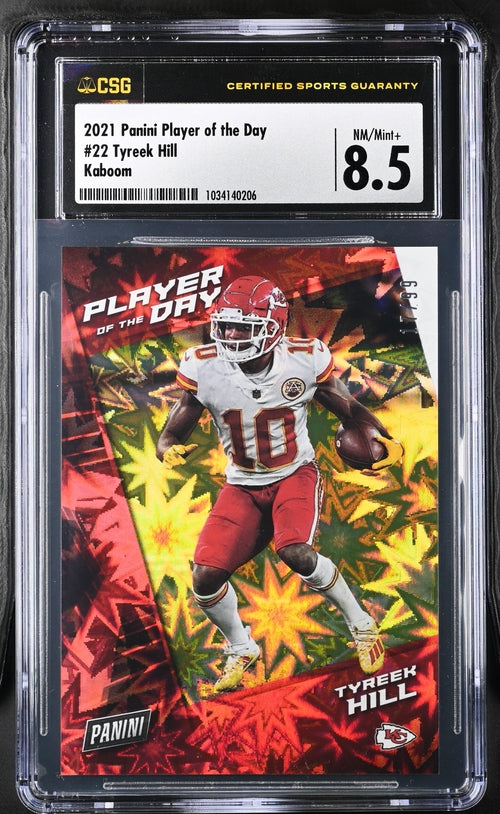 Tyreek Hill 2021 Panini Player of the Day Kaboom #'d 17/99 CSG 8.5