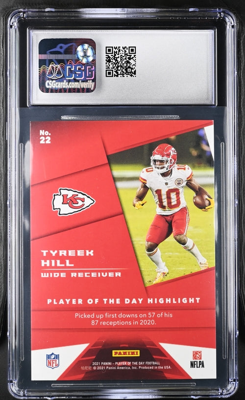 Tyreek Hill 2021 Panini Player of the Day Kaboom #'d 17/99 CSG 8.5
