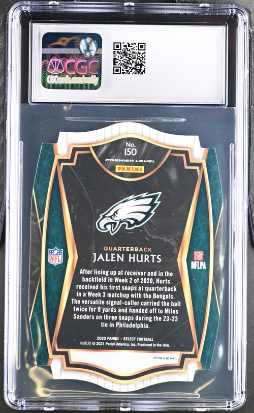 Jalen Hurts 2020 Panini Select Purple Die-Cut Rookie CGC 10