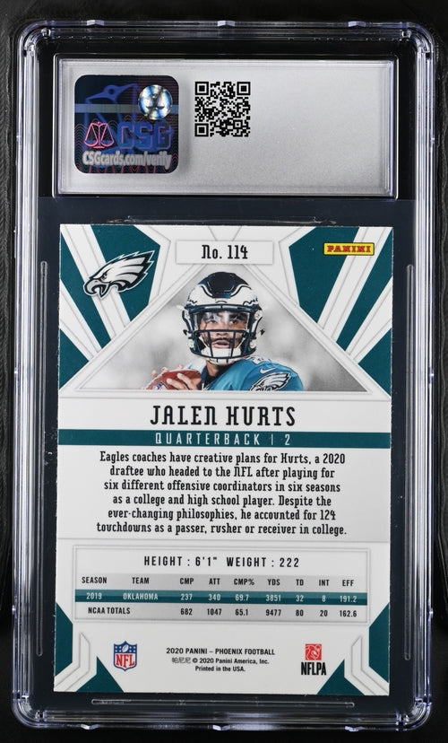 Jalen Hurts 2020 Panini Phoenix Fanatics Exclusive Set Rookie CGC 10