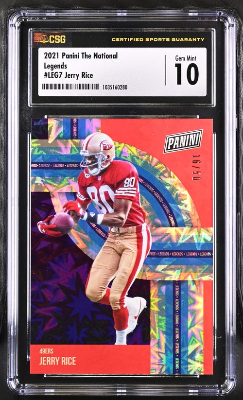 Jerry Rice 2021 Panini The National Legends #'d 16/50 CGC 10