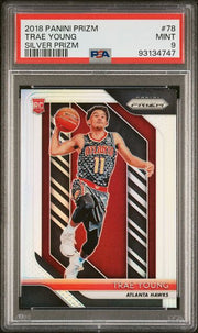 Trae Young 2018 Panini Prizm Silver Rookie Card PSA 9