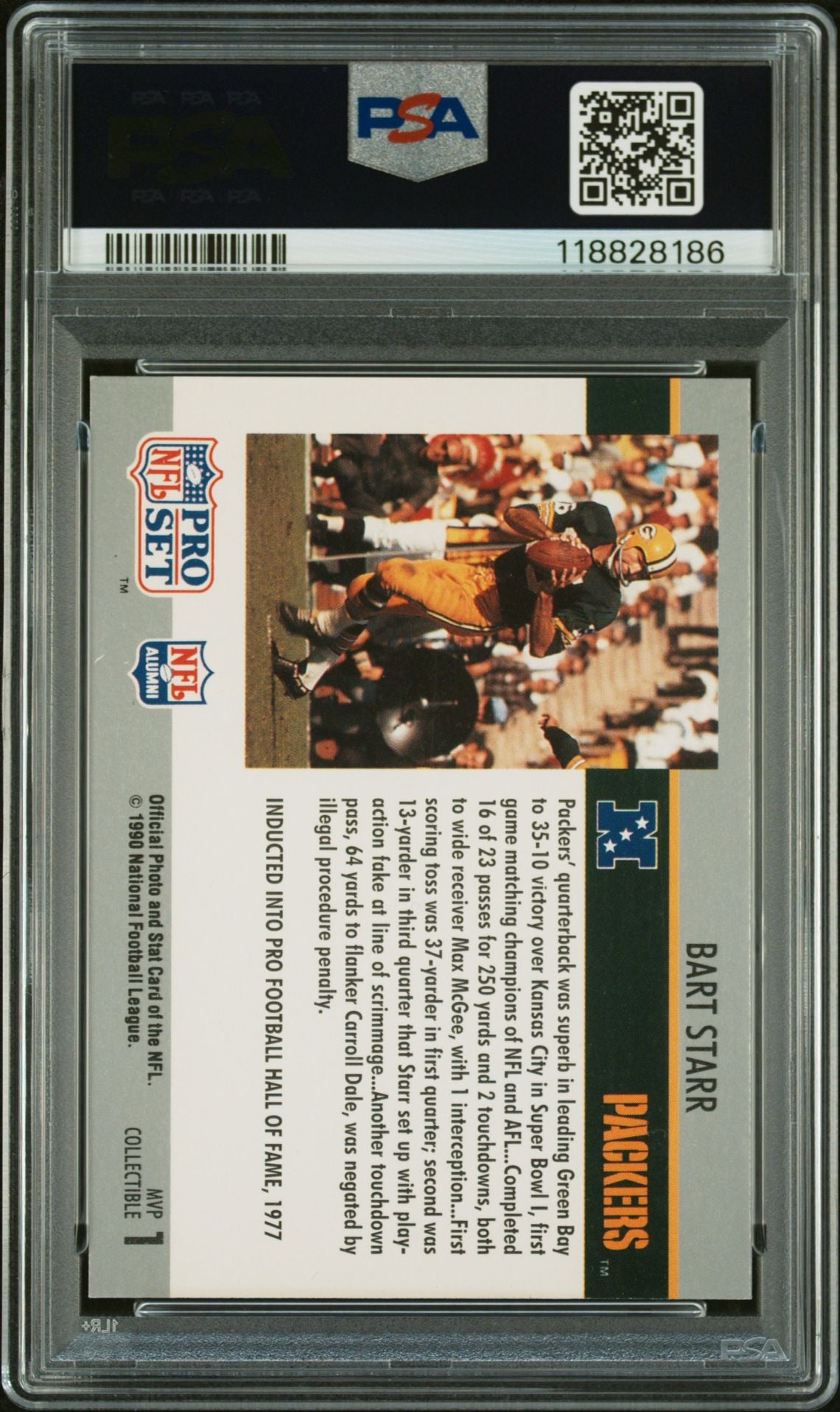 Bart Starr 1990 Pro Set Super Bowl MVP Collectibles IP Autograph PSA Authentic