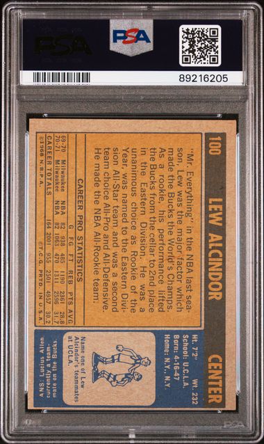 Lew Alcindor 1971 Topps #100 PSA 6