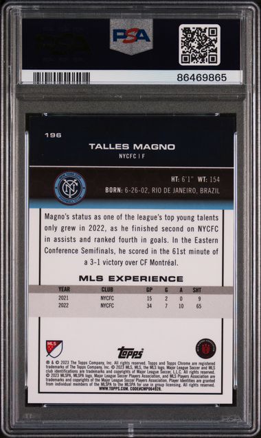 Talles Magno 2023 Topps Chrome MLS red refractor #'d 3/5 PSA 10