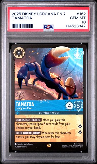 Tamatoa 2025 Disney Lorcana Legendary non-holo #162 PSA 10