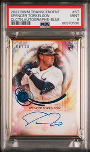 Spencer Torkelson 2022 Bowman Transcendent autograph rookie card blue #'d 08/10 PSA 9
