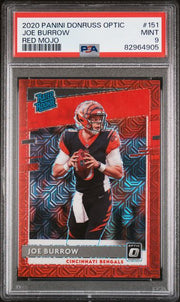 Joe Burrow 2020 Donruss Optic Red Mojo Prizm PSA 9 RC