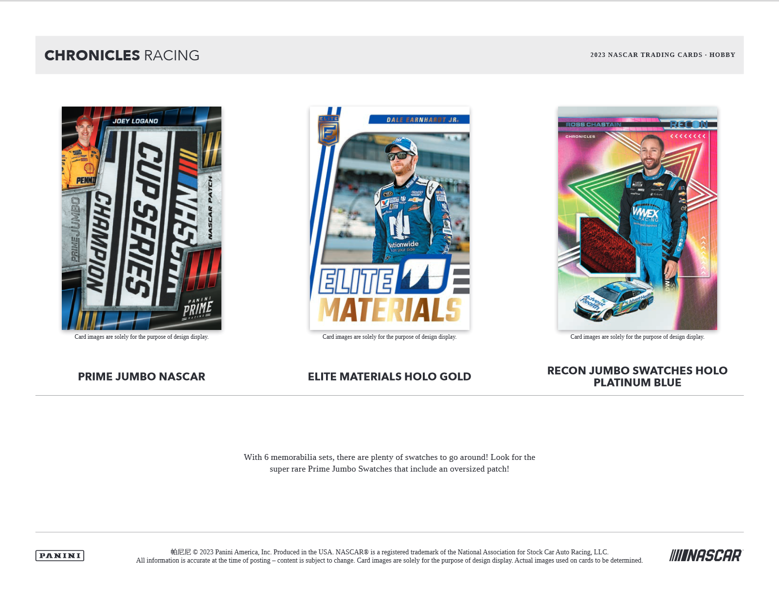 2023 Panini Chronicles Racing Hobby 16 Box Case