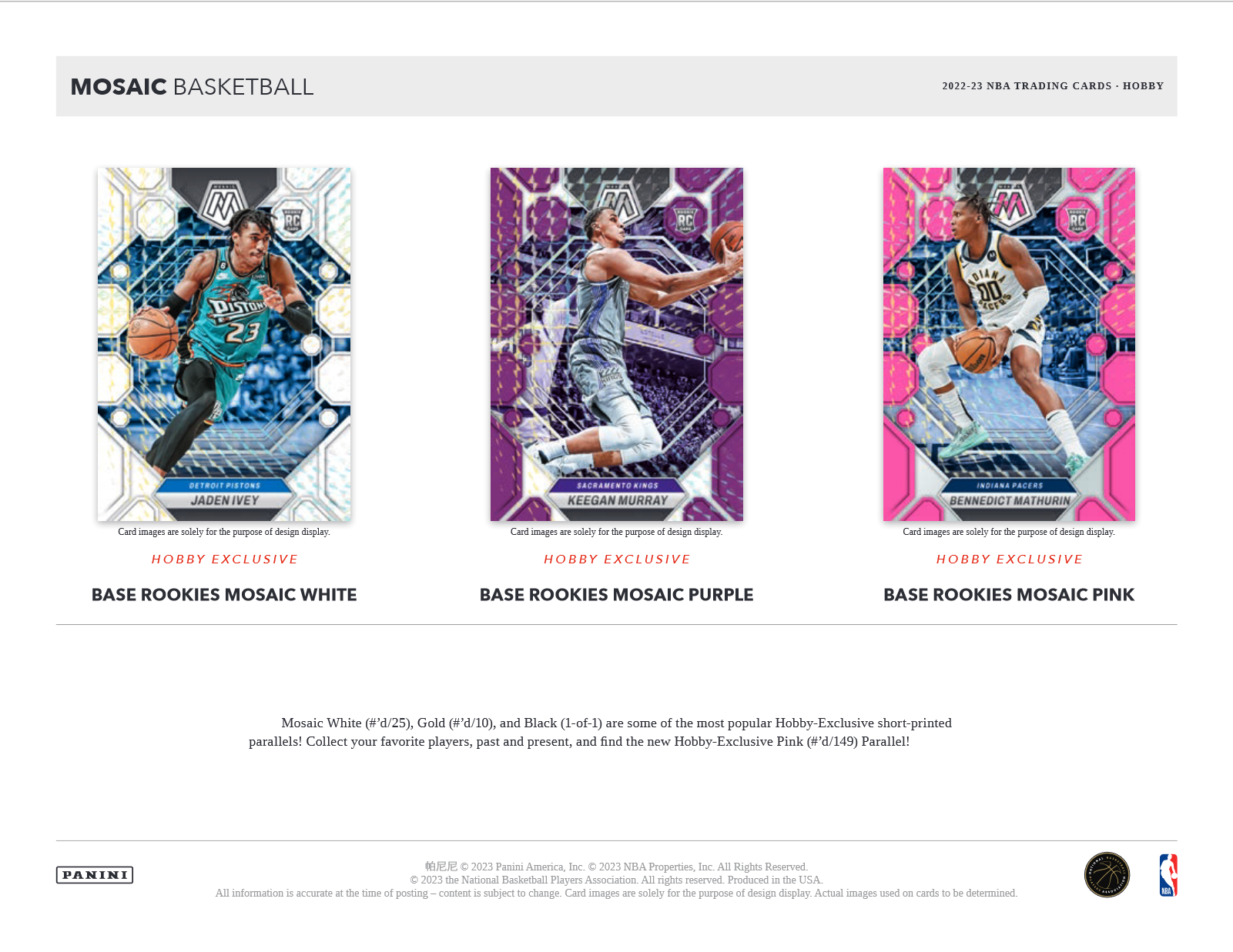 2022-23 Panini Mosaic Basketball Hobby Box