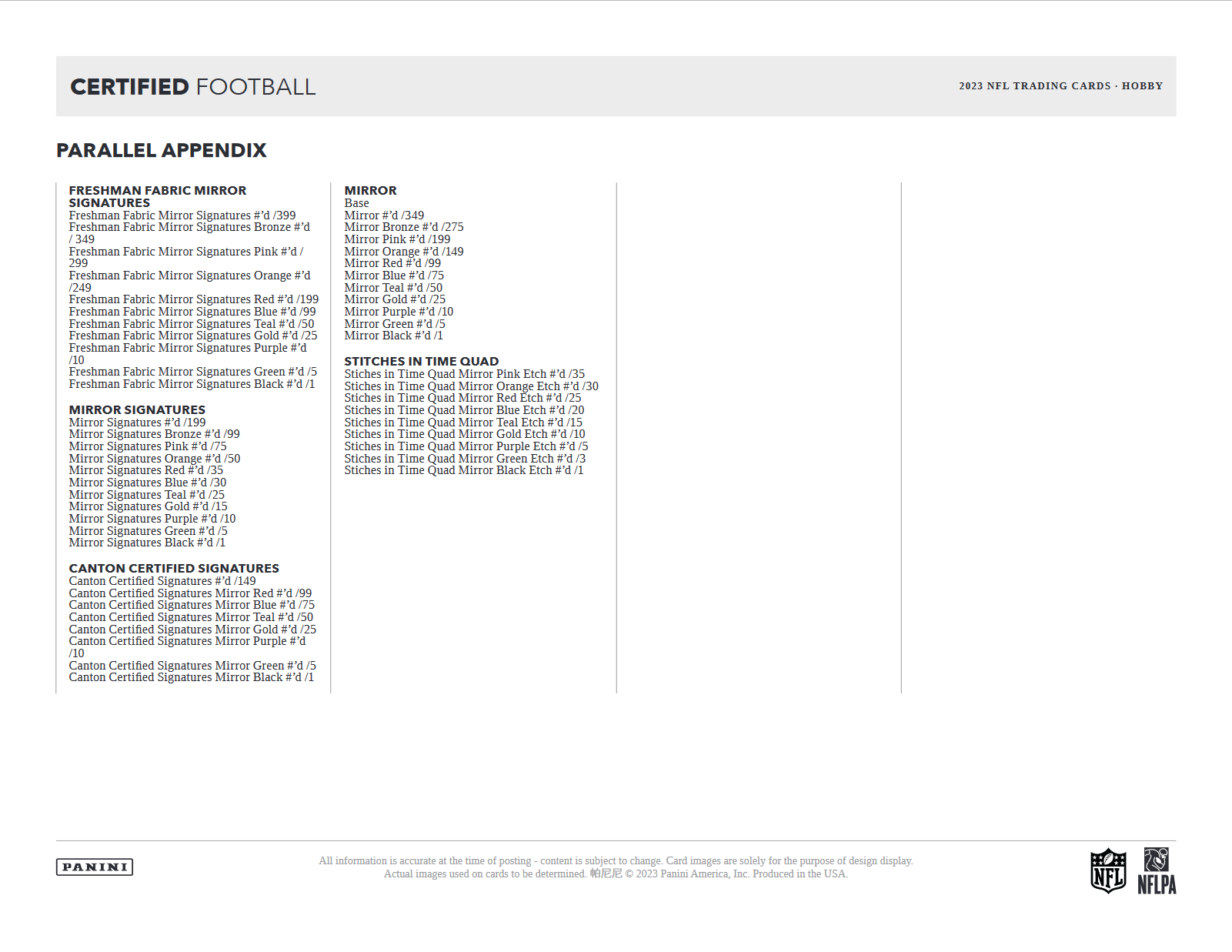 2023 Panini Certified Football Hobby Box