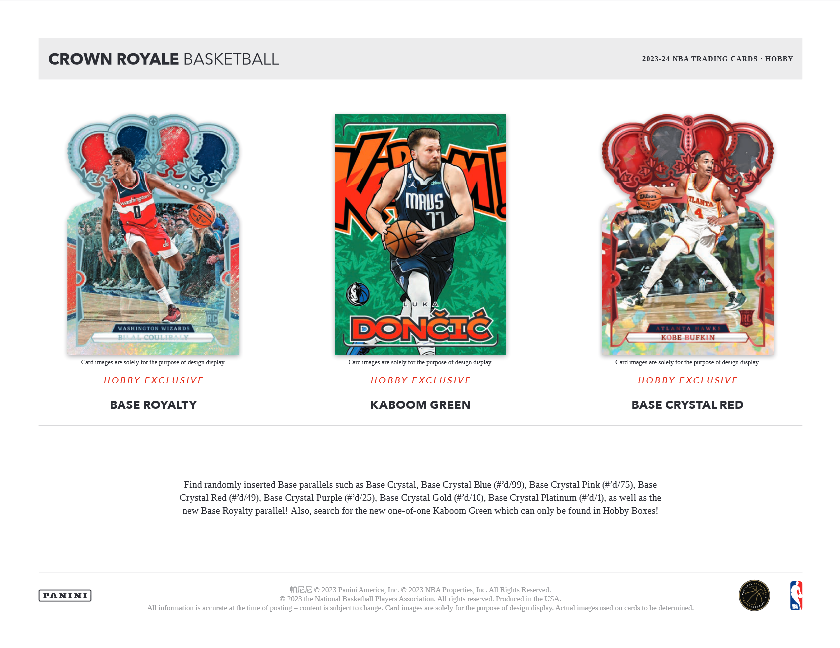 2023-24 Panini Crown Royale Basketball Hobby Box