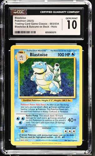 Blastoise Pokemon TCG Classic Blastoise & Suicune ex Deck Holo 003/034 CGC 10