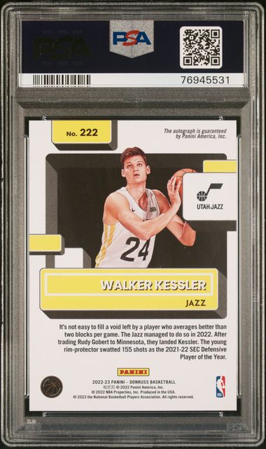 Walker Kessler 2022 Donruss Rated Rookie Signature - Red Choice #'d 73/99 PSA 10
