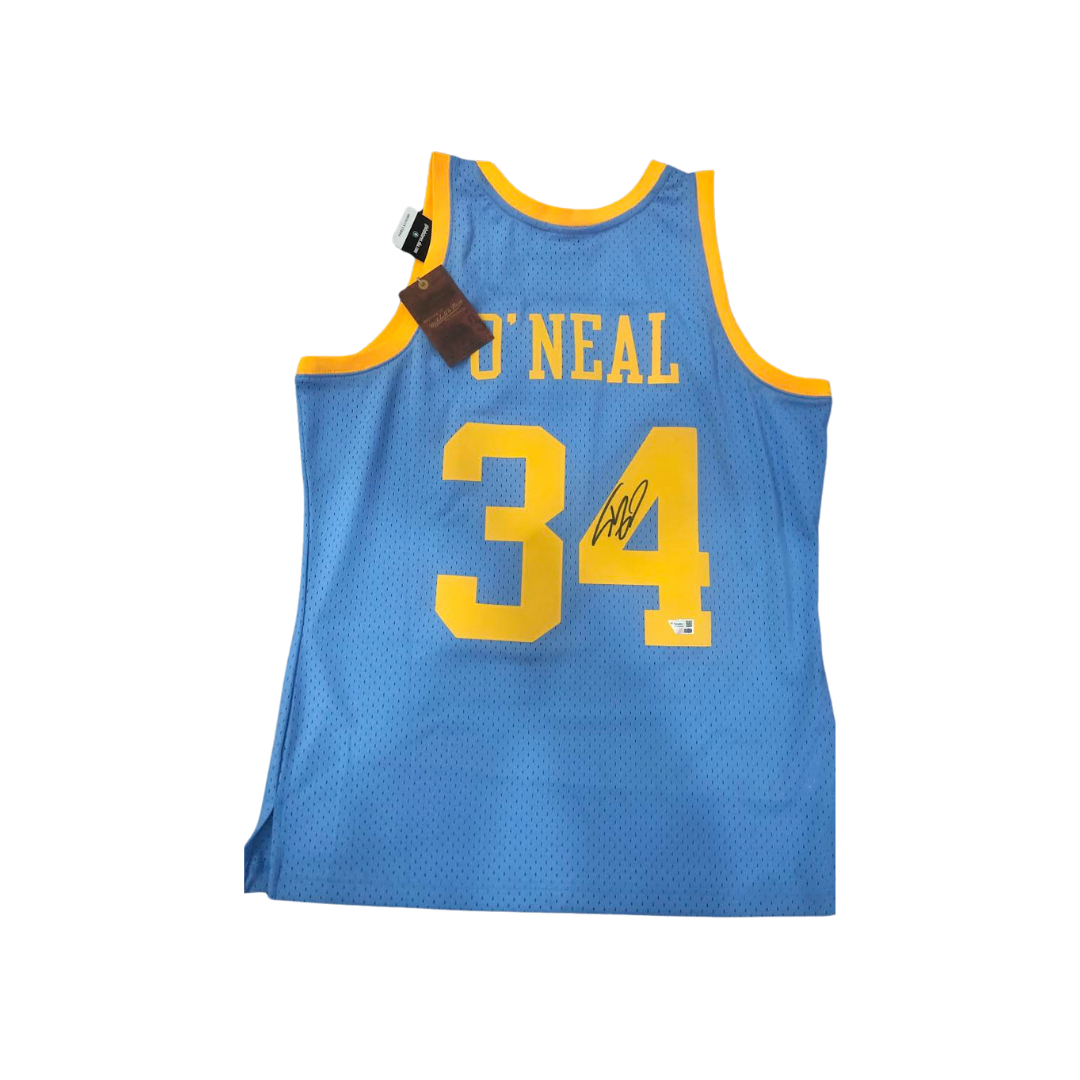 Shaquille O’Neal 2001-02 Mitchell & Ness Hardwood Classics Lakers Autographed Jersey