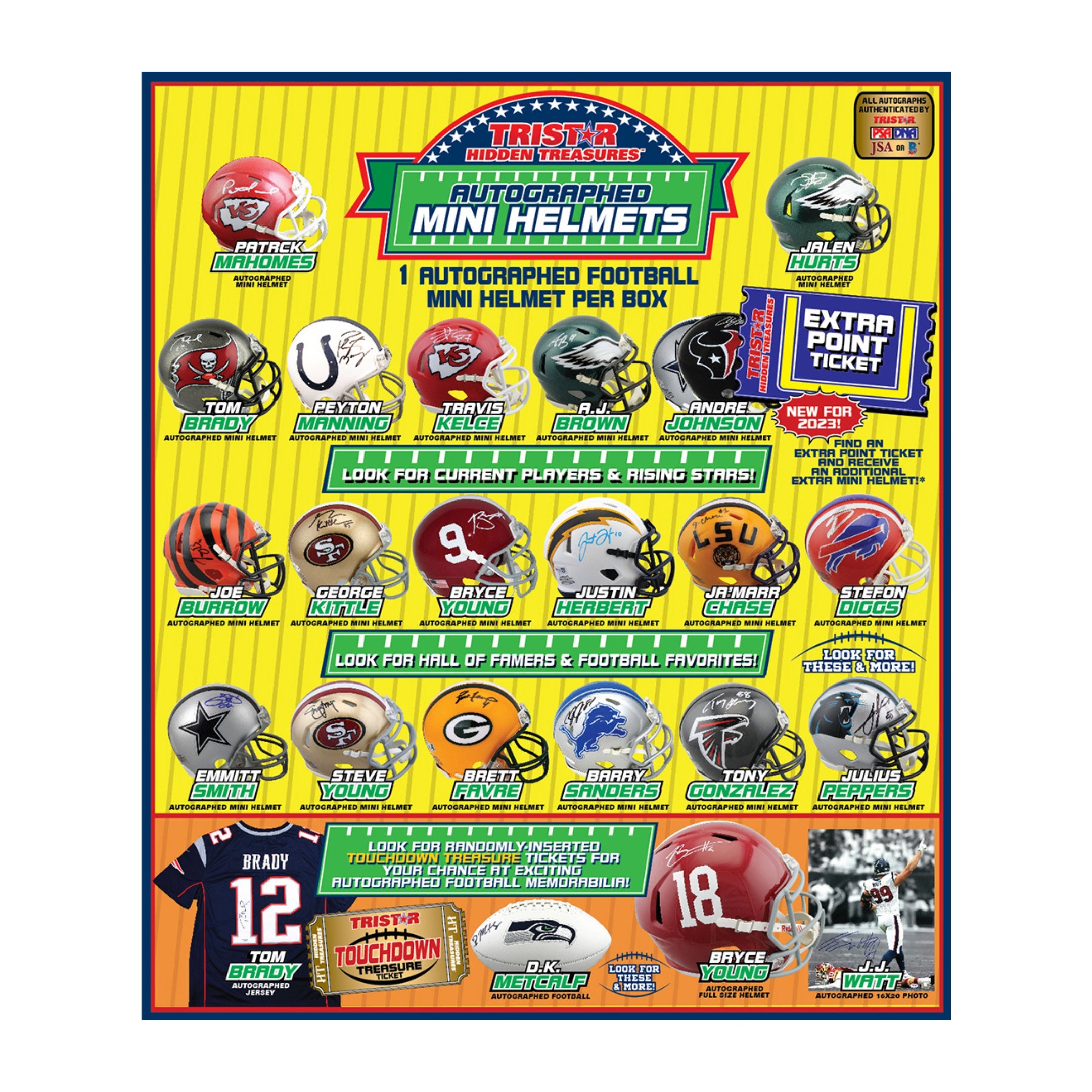 TriStar Hidden Treasures Autographed Mini Helmets 2023