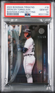 Spencer Torkelson 2022 Bowman Transcendent Collection Bowman Icons /50 Batting PSA 10