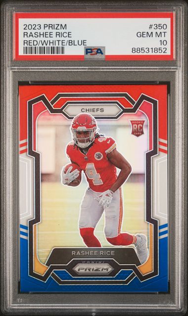 Rashee Rice 2023 Panini Prizm Red White Blue Rookie PSA 10