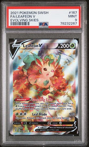 Leafeon V Pokémon Evolving Skies Ultra Rare #167/203 PSA 9