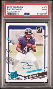 Zay Flowers 2023 Panini Donruss Rookie Autograph PSA 10