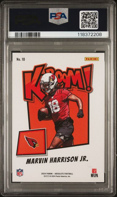 Marvin Harrison Jr. 2024 Panini Absolute Kaboom! Horizontal rookie card PSA 9