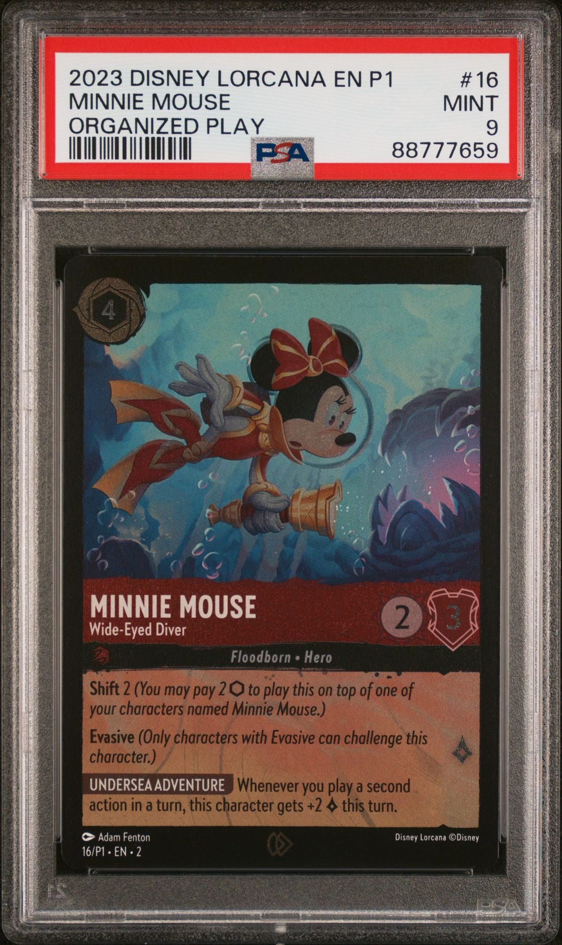 Minnie Mouse 2023 Disney Lorcana Organized Play #16 PSA 9
