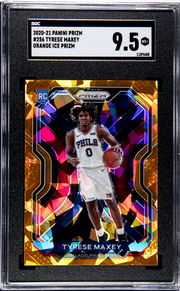 Tyrese Maxey 2020-21 Prizm Orange Ice Prizm SGC 9.5 RC