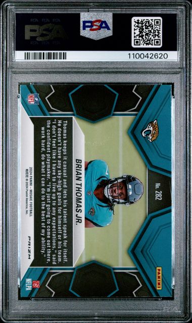 Brian Thomas Jr 2024 Mosaic Peacock Choice NFL Debut PSA 9