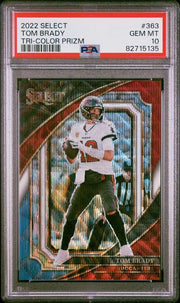 Tom Brady 2022 Panini Select Tri-Color prizm #'d 058/149 PSA 10