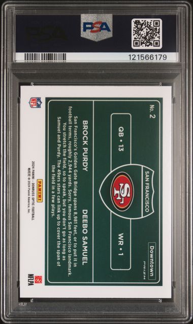 Brock Purdy 2024 Panini Donruss Optic Downtown Duos PSA 9