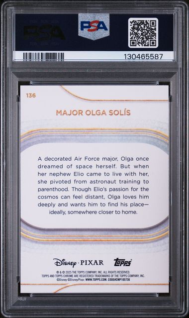 Major Olga Solis 2025 Topps Chrome Disney Teal Refractor Debut #'d 274/299 PSA 9