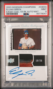 Elijah Green 2023 Upper Deck Exquisite Collection Rookie Autograph relic #'d 10/25 PSA 9