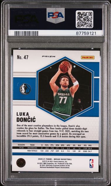 Luka Doncic 2020 Panini Mosaic Reactive Orange PSA 10