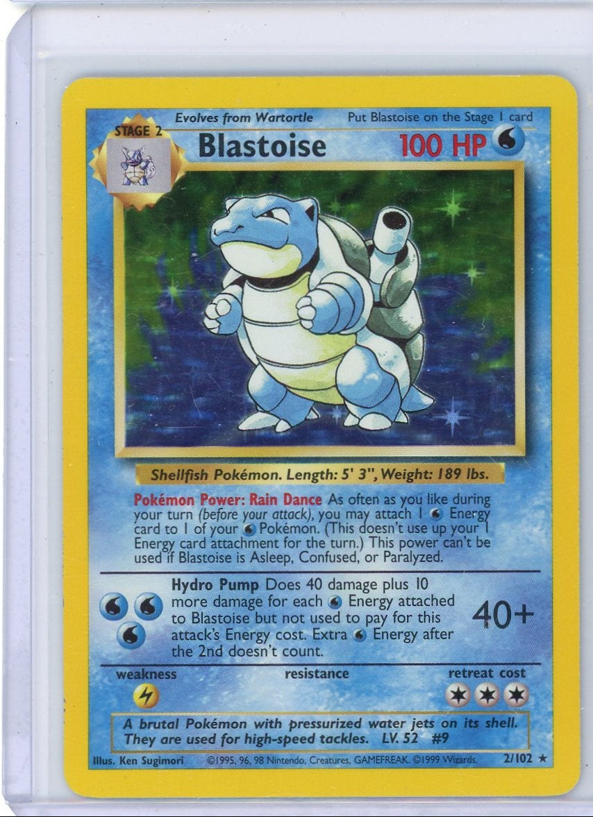 Blastoise Pokémon Base Set Holo #2/102 HP