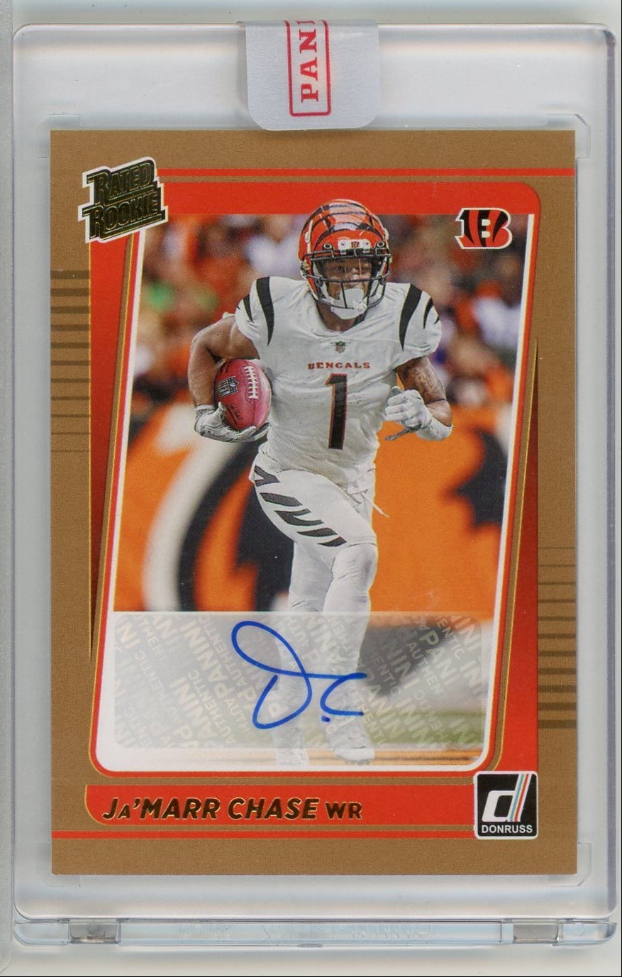 Ja'Marr Chase 2021 Panini Donruss bronze autograph rookie card Panini Sealed