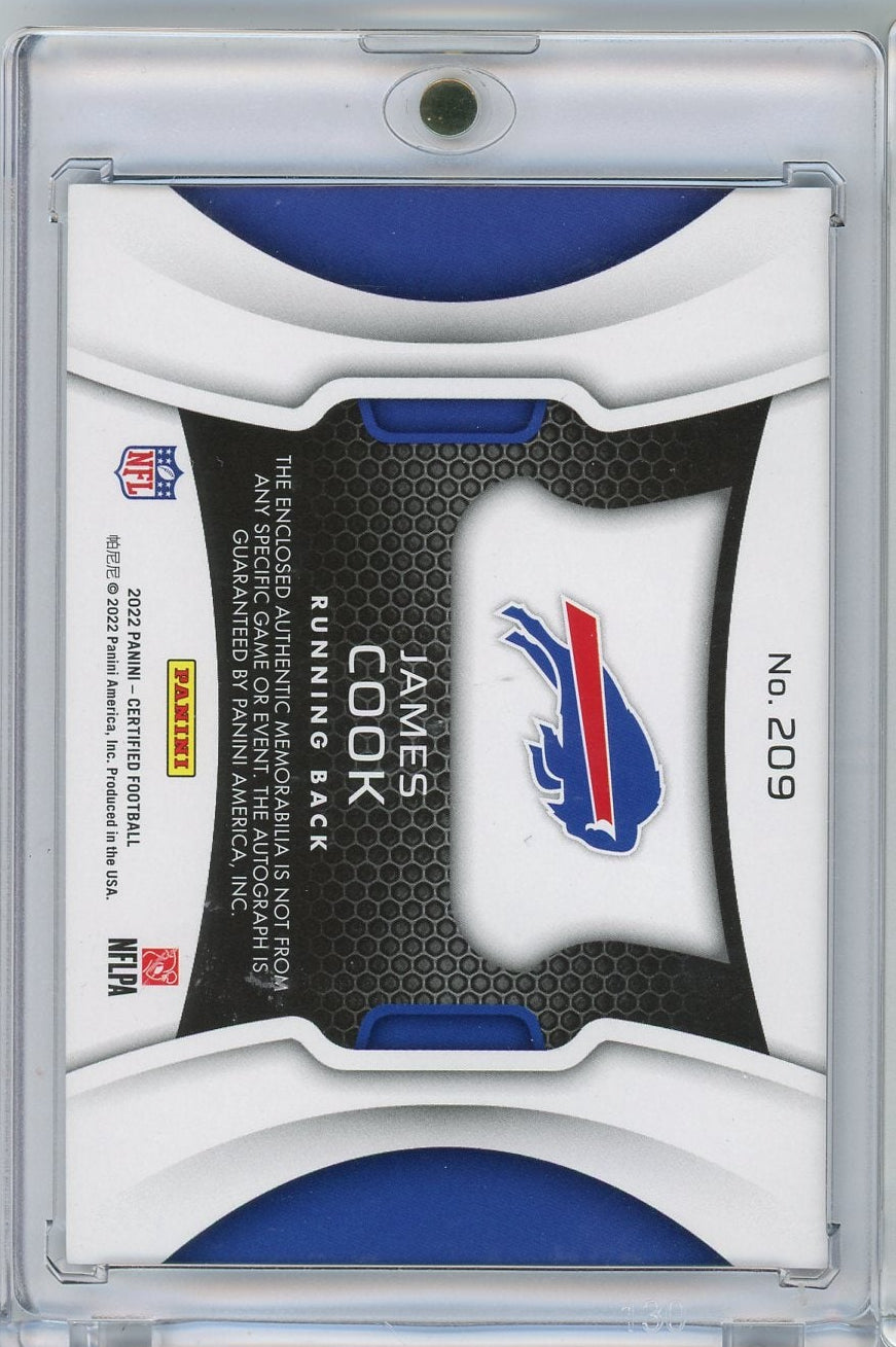 James Cook 2022 Panini Certified Freshman Fabric RPA #'d 47/75