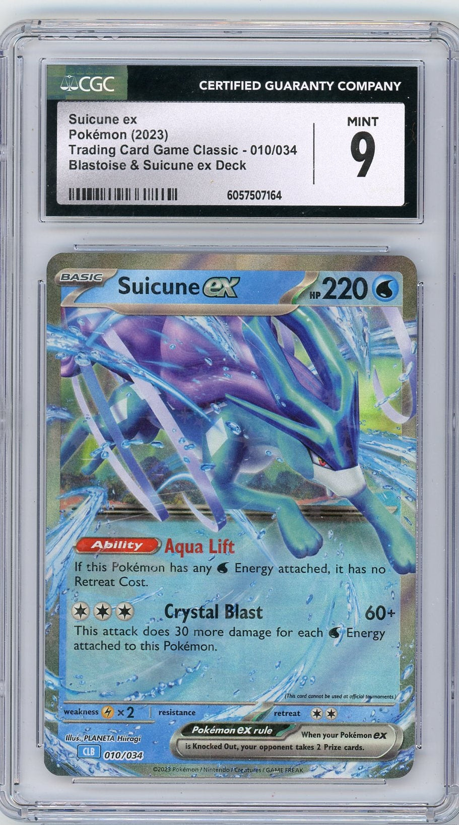 Suicune ex 2023 Pokemon Blastoise & Suicune Deck #010/034 CGC 9