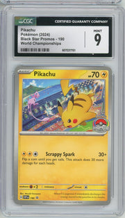 Pikachu 2024 Pokemon World Championships Black Star Promo #190 CGC 9
