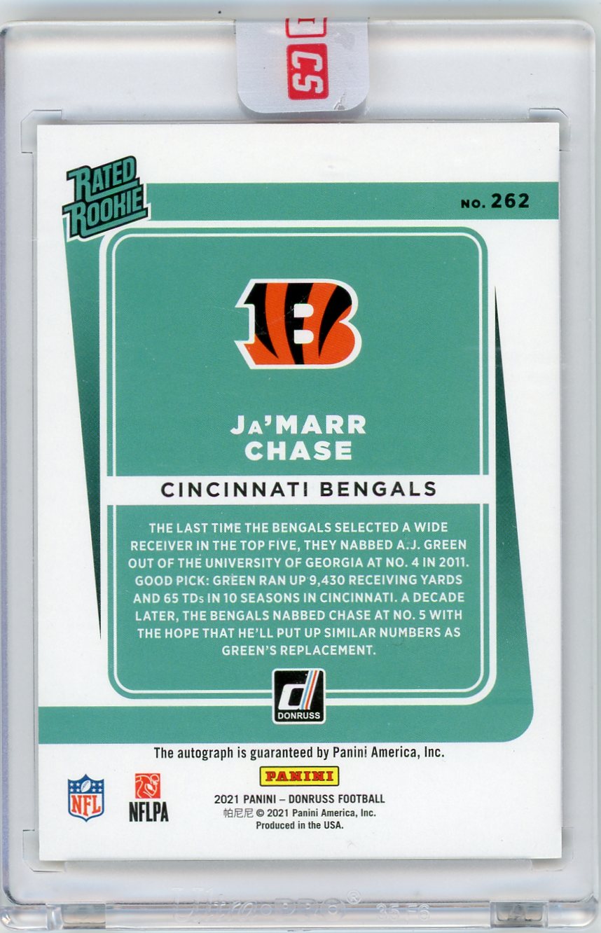 Ja'Marr Chase 2021 Panini Donruss bronze autograph rookie card Panini Sealed
