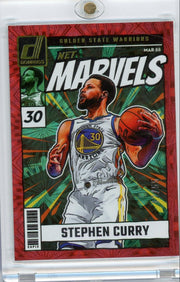 Steph Curry 2024-25 Donruss Net Marvels International Red Fireworks #'d 12/55