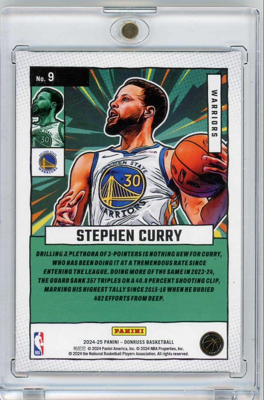 Steph Curry 2024-25 Donruss Net Marvels International Red Fireworks #'d 12/55