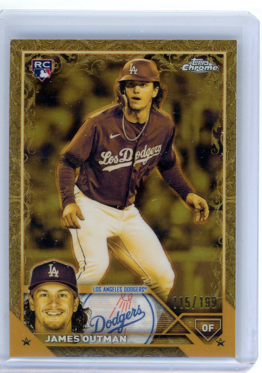 James Outman 2023 Topps Chrome Gilded rookie card #'d 115/199