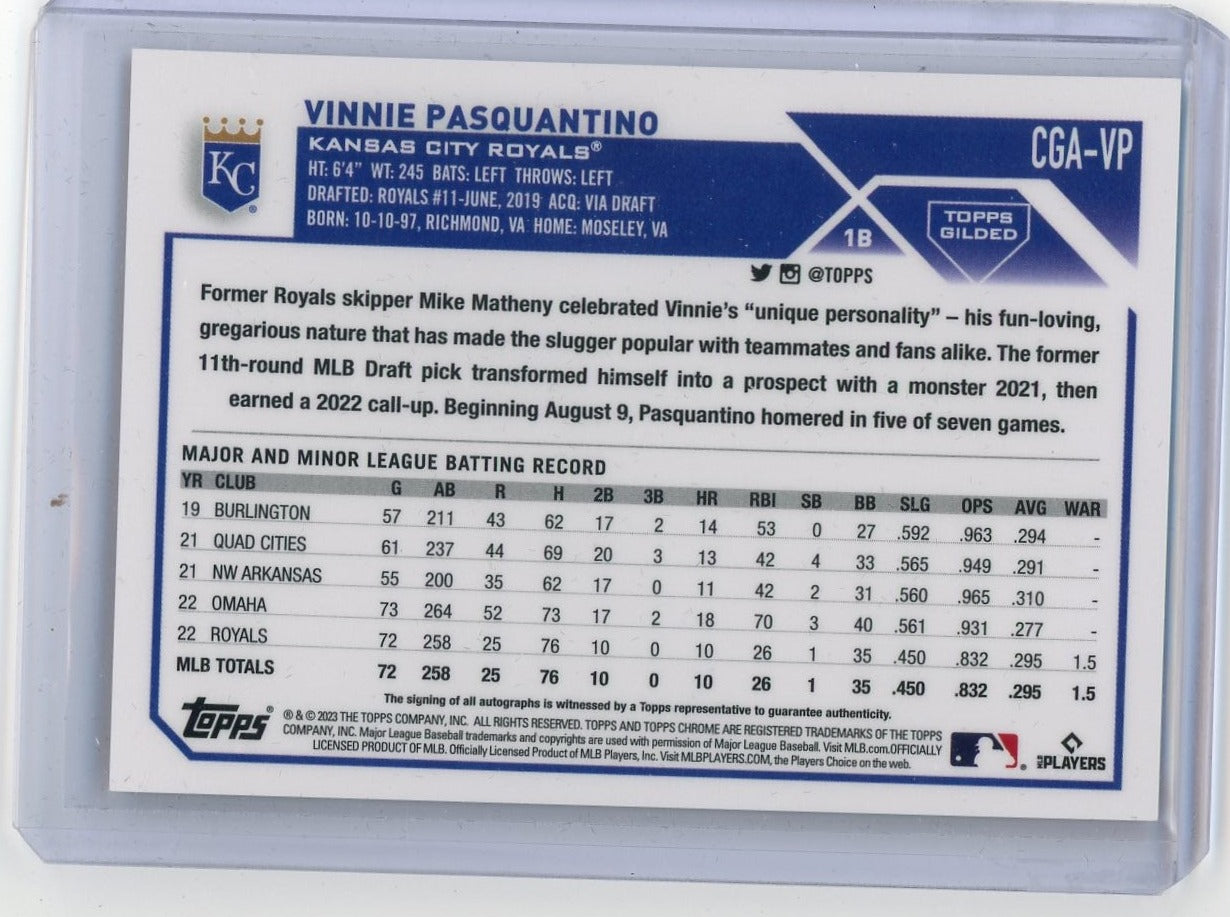 Vinne Pasquantino 2023 Topps Chrome Gilded autograph rookie card #'d 34/75
